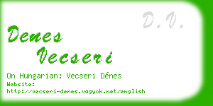 denes vecseri business card