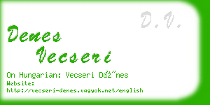 denes vecseri business card